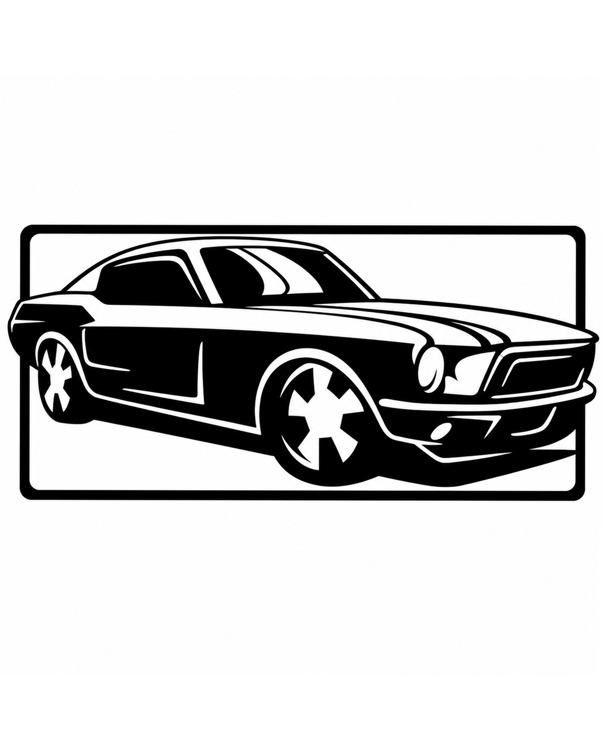 Classic Muscle Car Metal Wall Art, Framed Panel