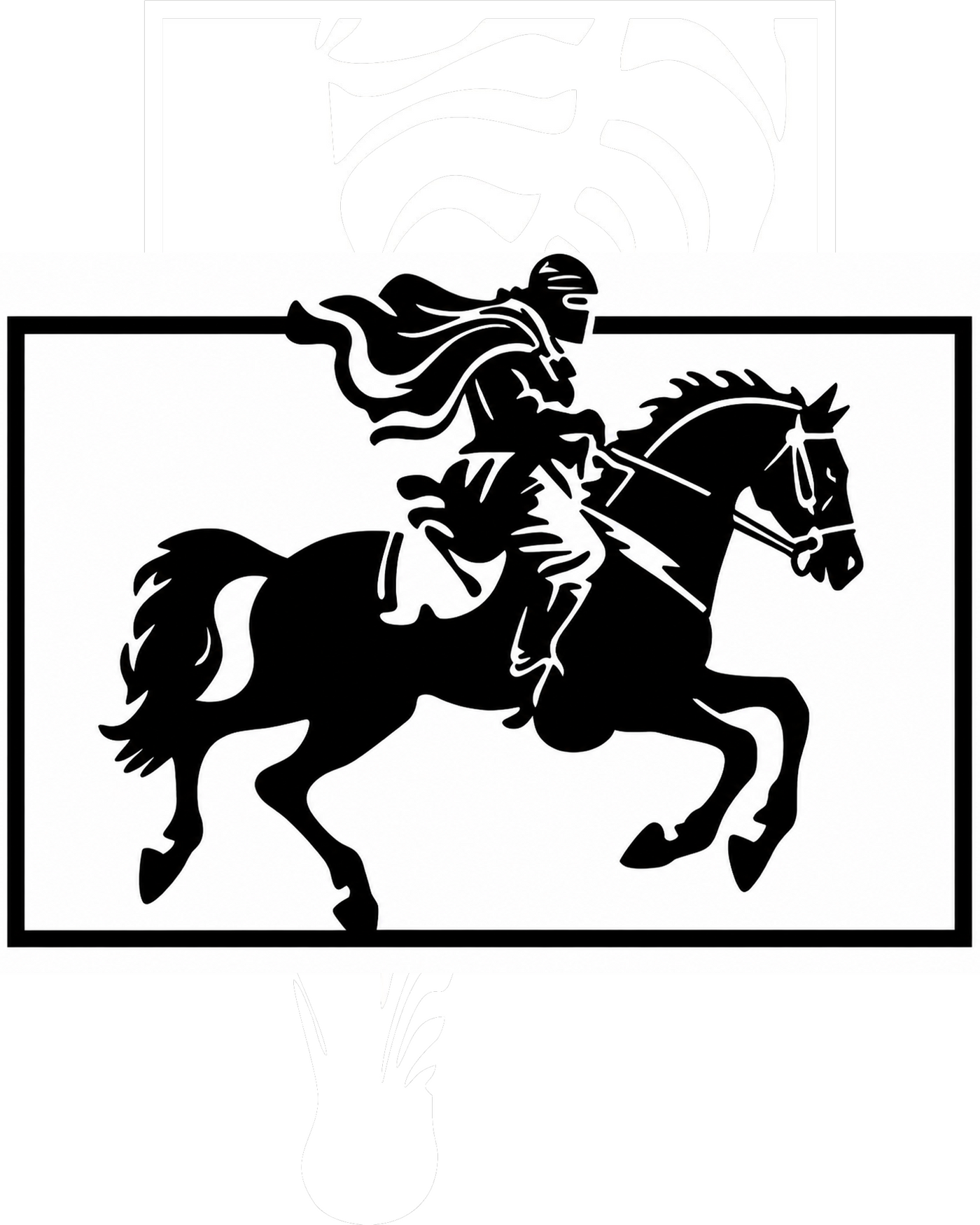 Knight on Horseback Metal Wall Art, Framed Panel