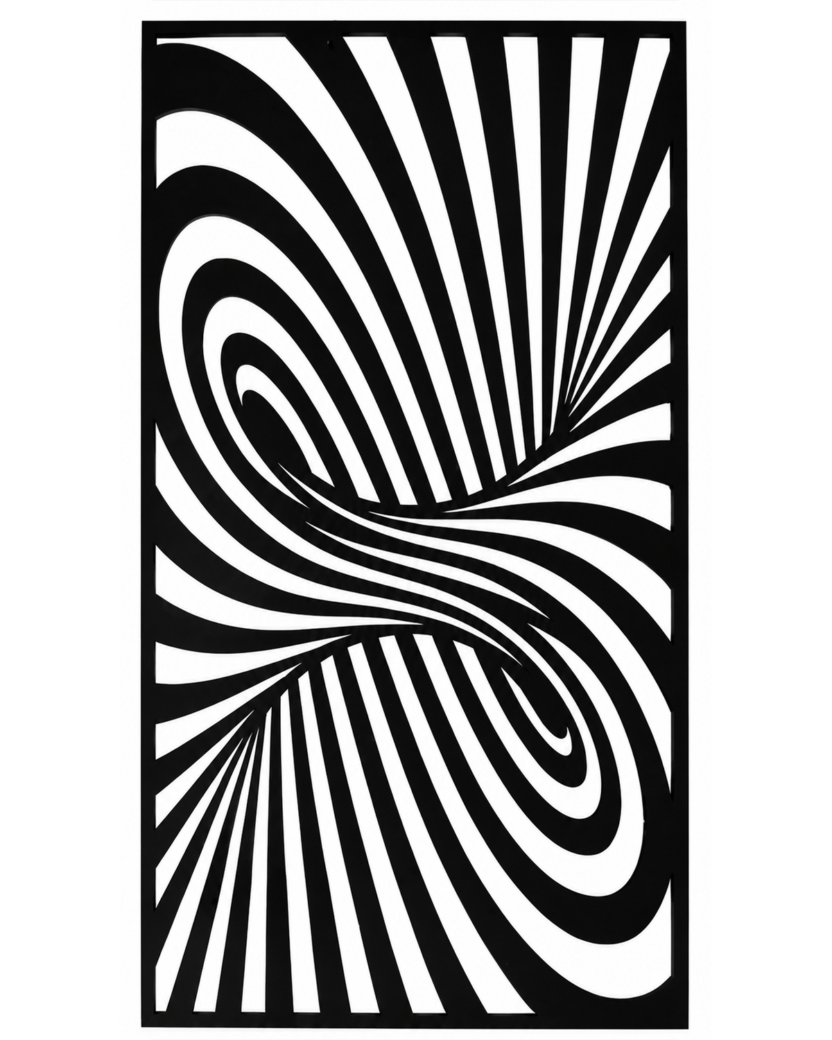 Optical Swirl Metal Wall Art, Abstract Panel