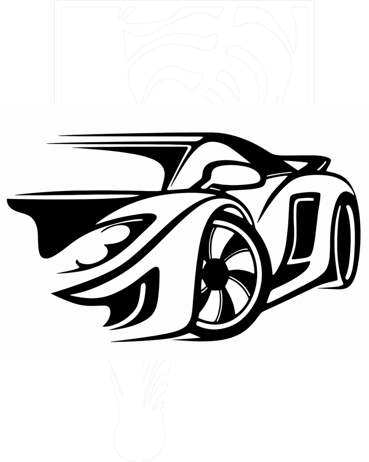 Sports Car Metal Wall Art, Dynamic Angle Panel