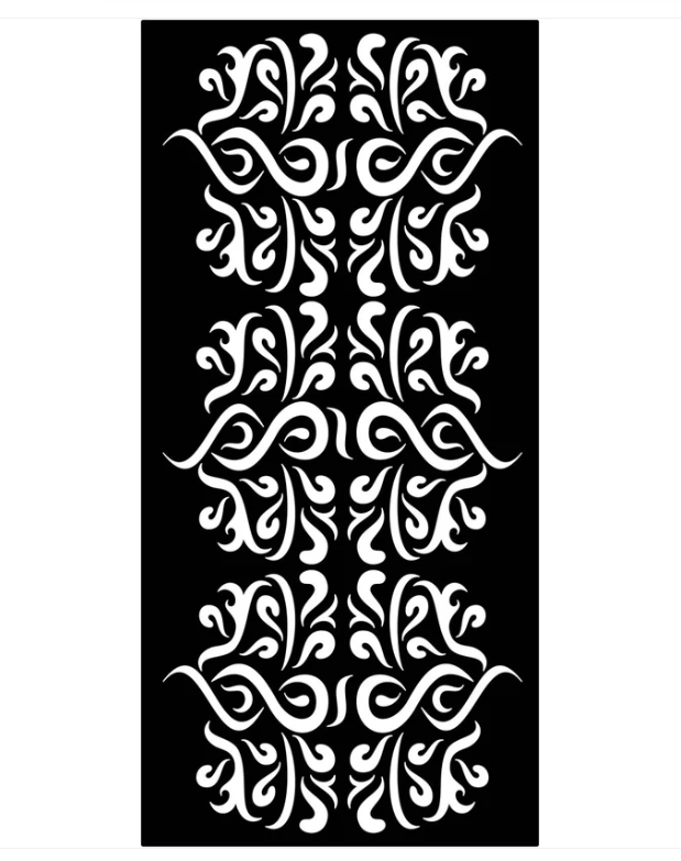 Scroll Pattern Metal Wall Art, Tall Decorative Panel