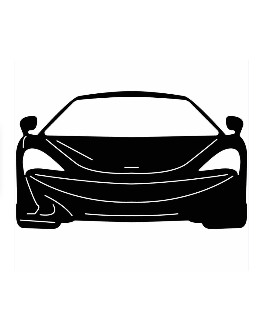 Supercar Front View Metal Wall Art, Unframed Sign