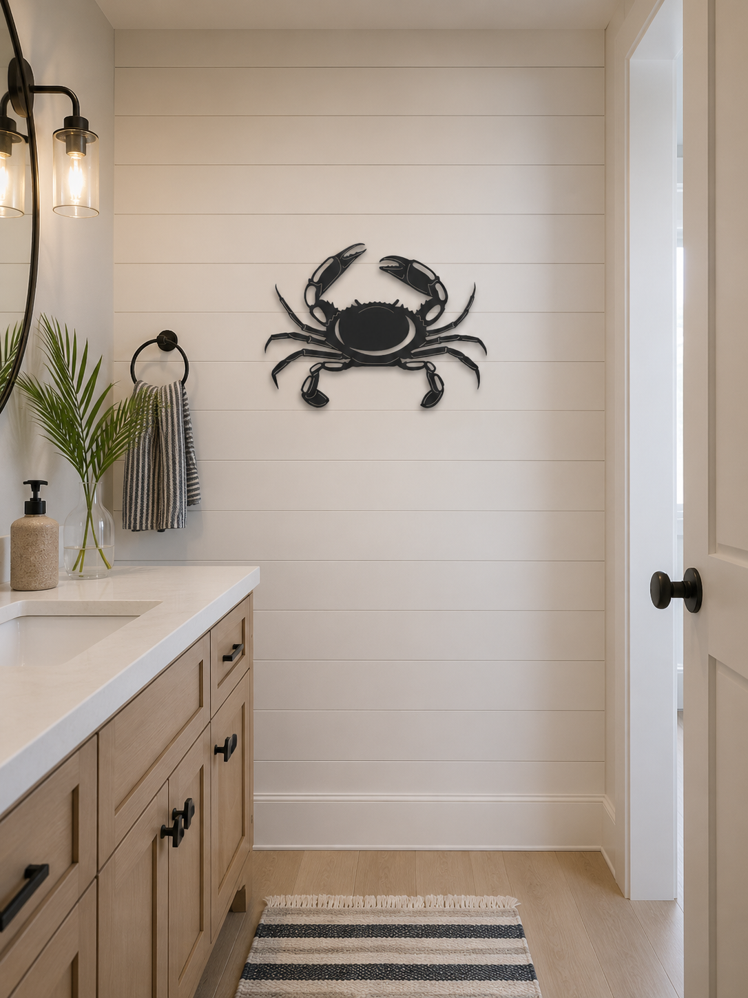 Crab Metal Wall Art, Detailed Silhouette Sign