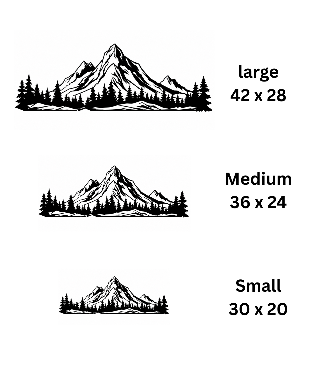 Mountain Range Metal Wall Art, Wide Panoramic Panel