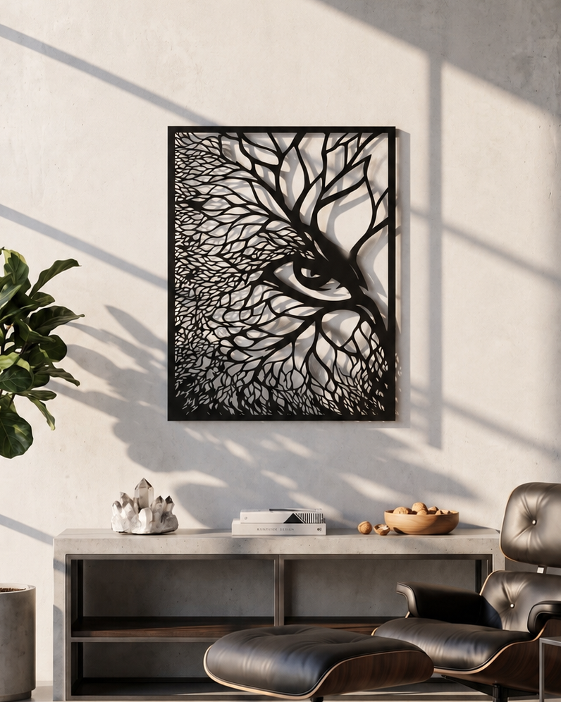 Tree Eye Metal Wall Art, Abstract Nature Panel