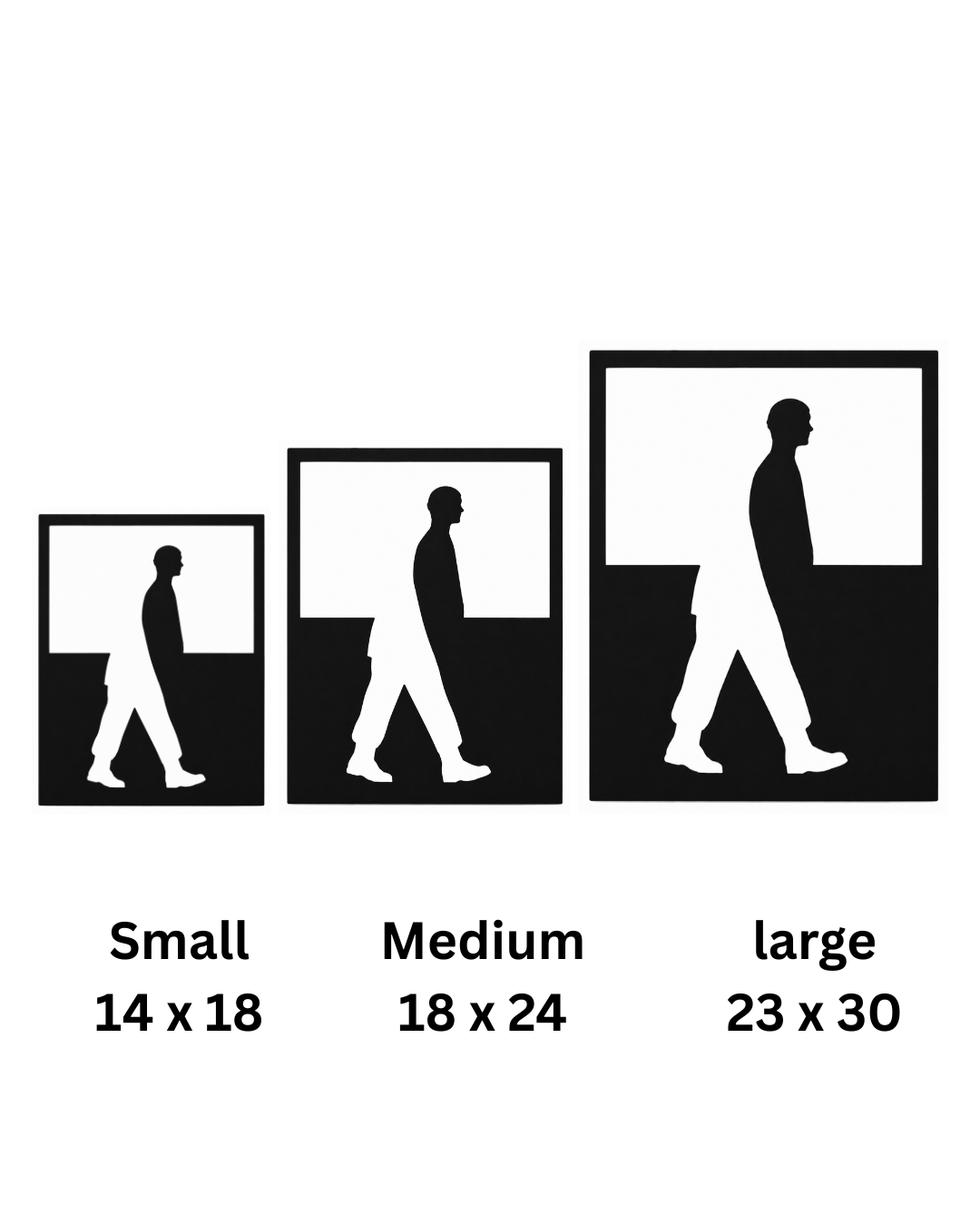 Walking Man Silhouette Metal Wall Art, Split Panel