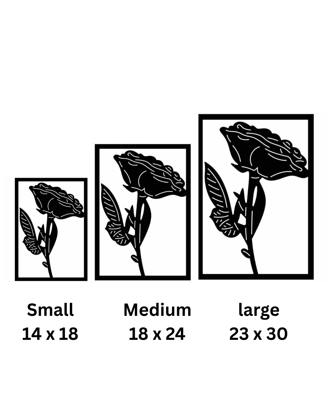 Rose Metal Wall Art, Framed Botanical Panel