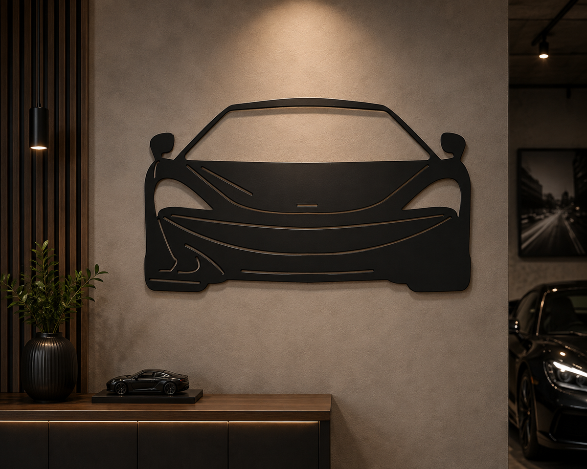 Supercar Front View Metal Wall Art, Unframed Sign