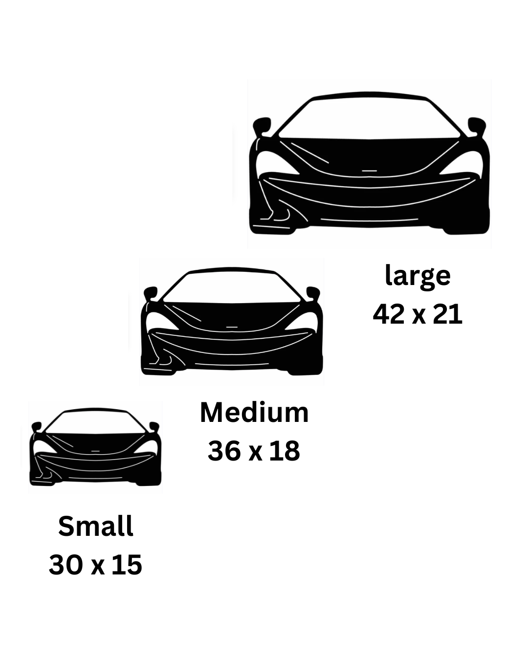 Supercar Front View Metal Wall Art, Unframed Sign