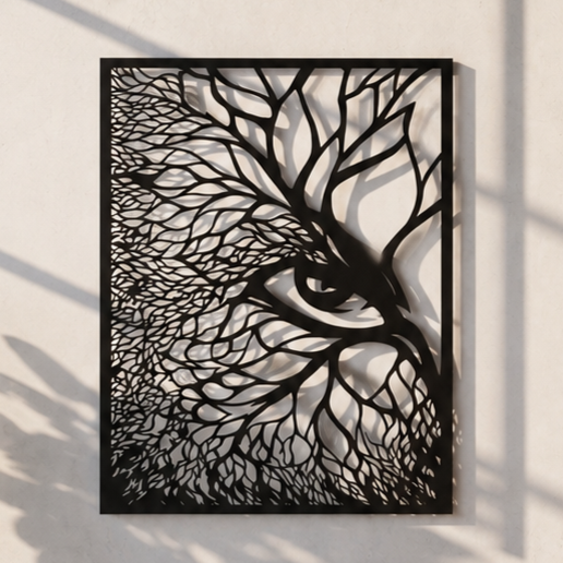 Tree Eye Metal Wall Art, Abstract Nature Panel