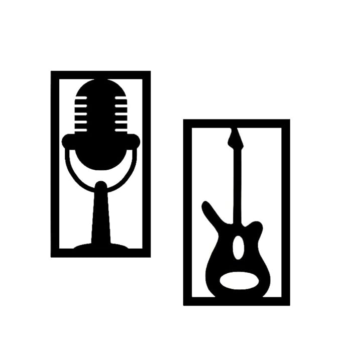 Microphone & Guitar Wall Art Set