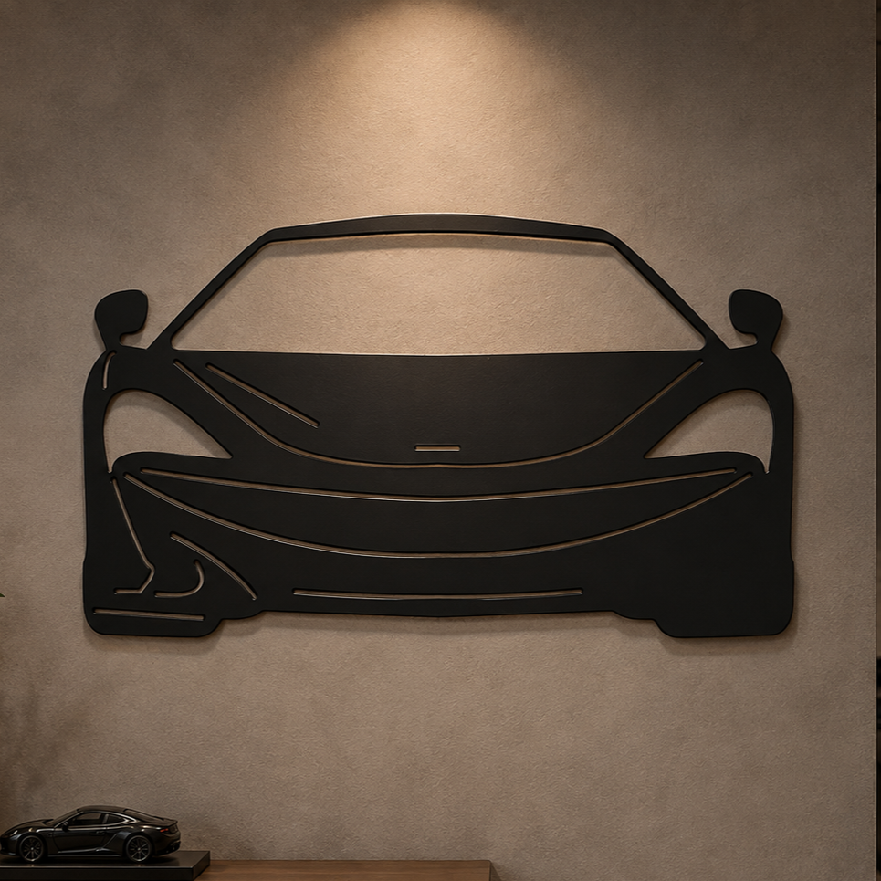 Supercar Front View Metal Wall Art, Unframed Sign