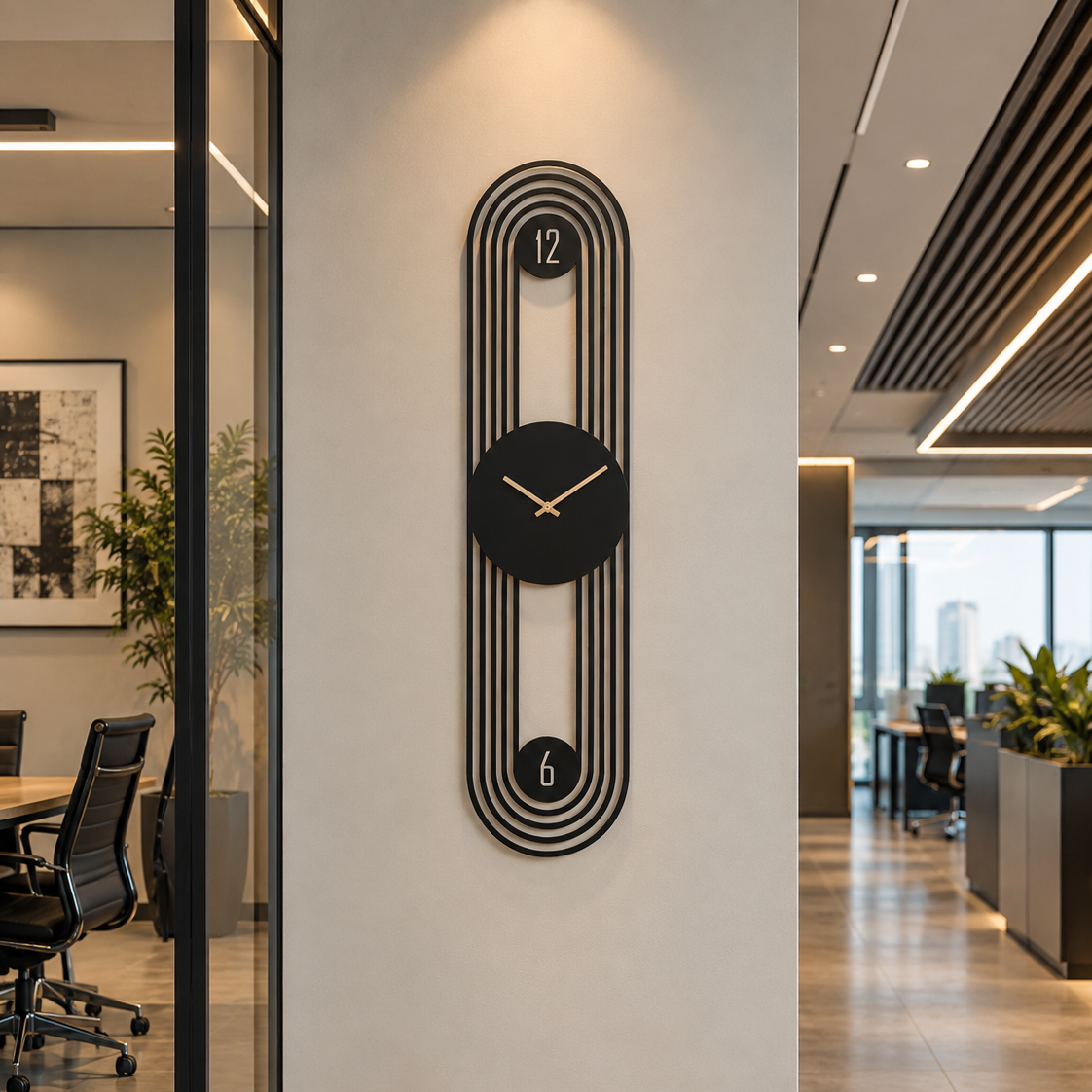 Elongated Track Wall Clock
