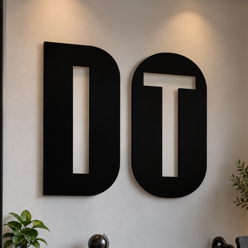 Motivational Metal Wall Art, Hidden Typography Sign