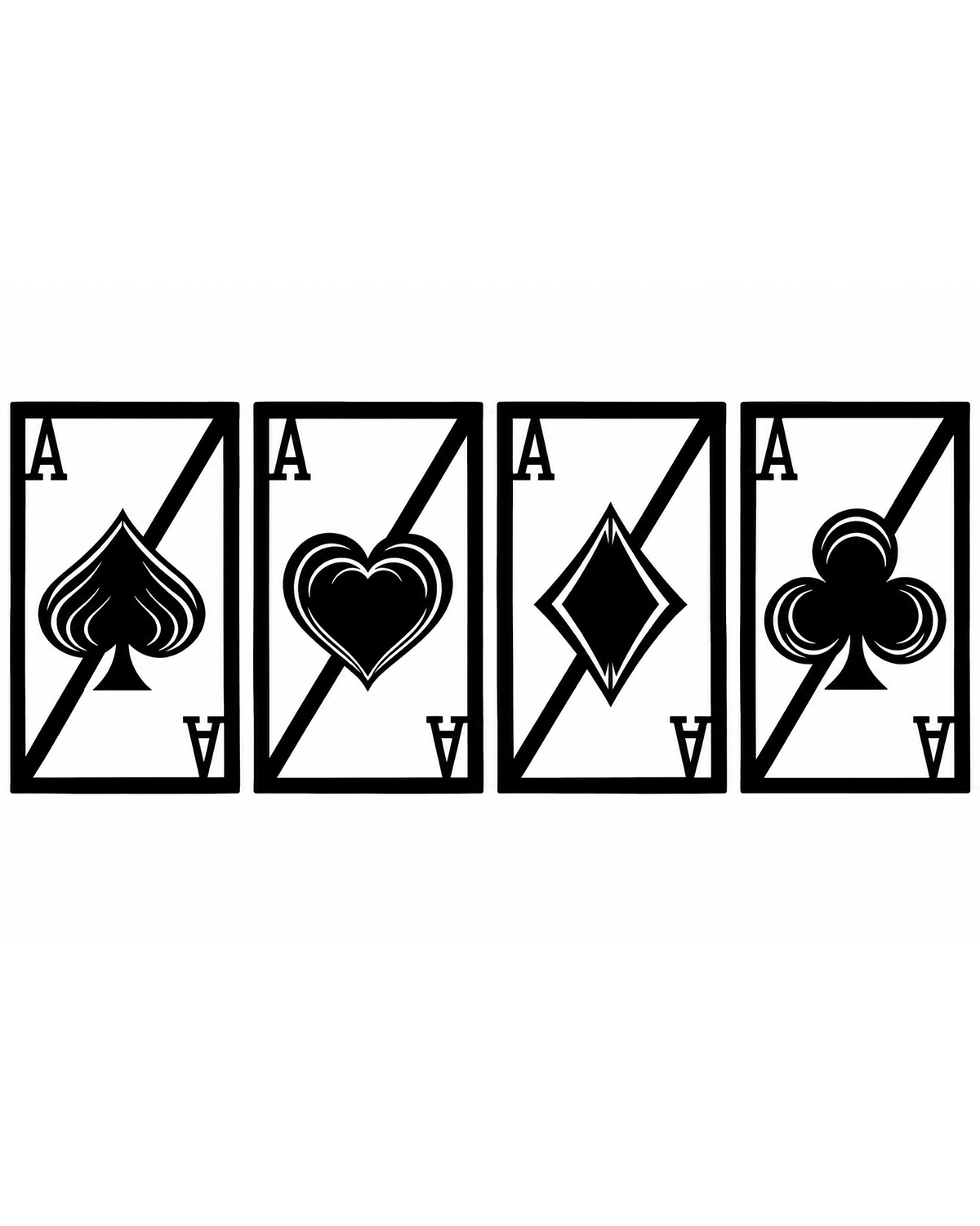 Four Aces Playing Card Wall Art Set