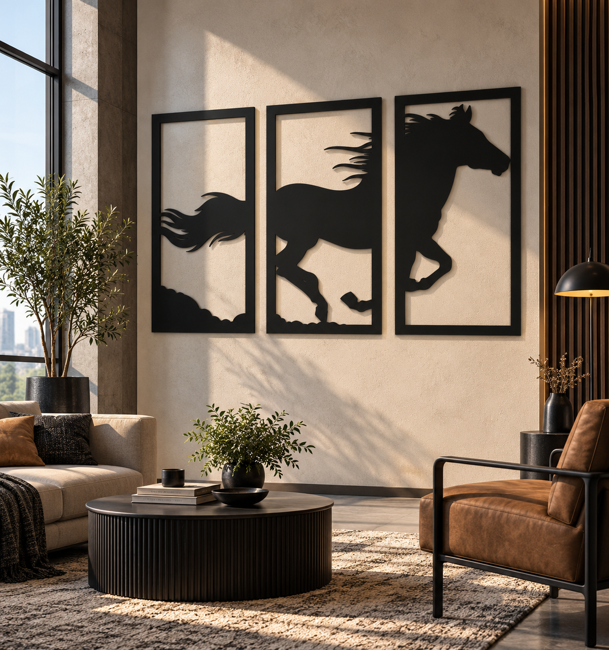 Running Horse Split Panel Wall Art