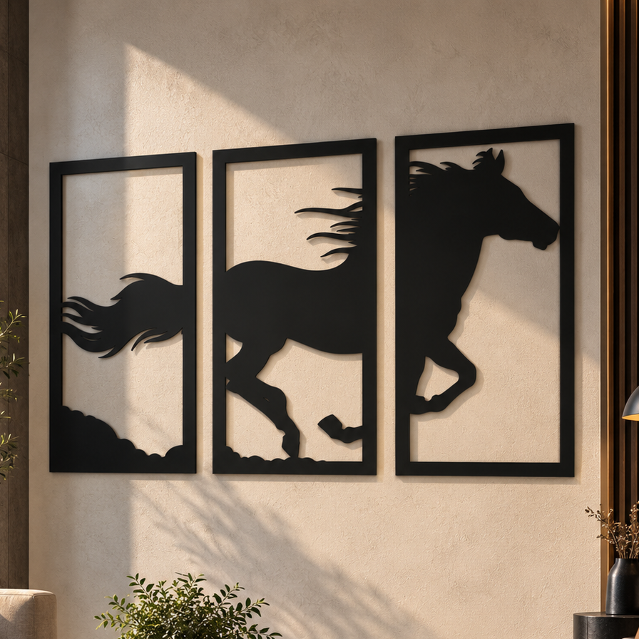 Running Horse Split Panel Wall Art