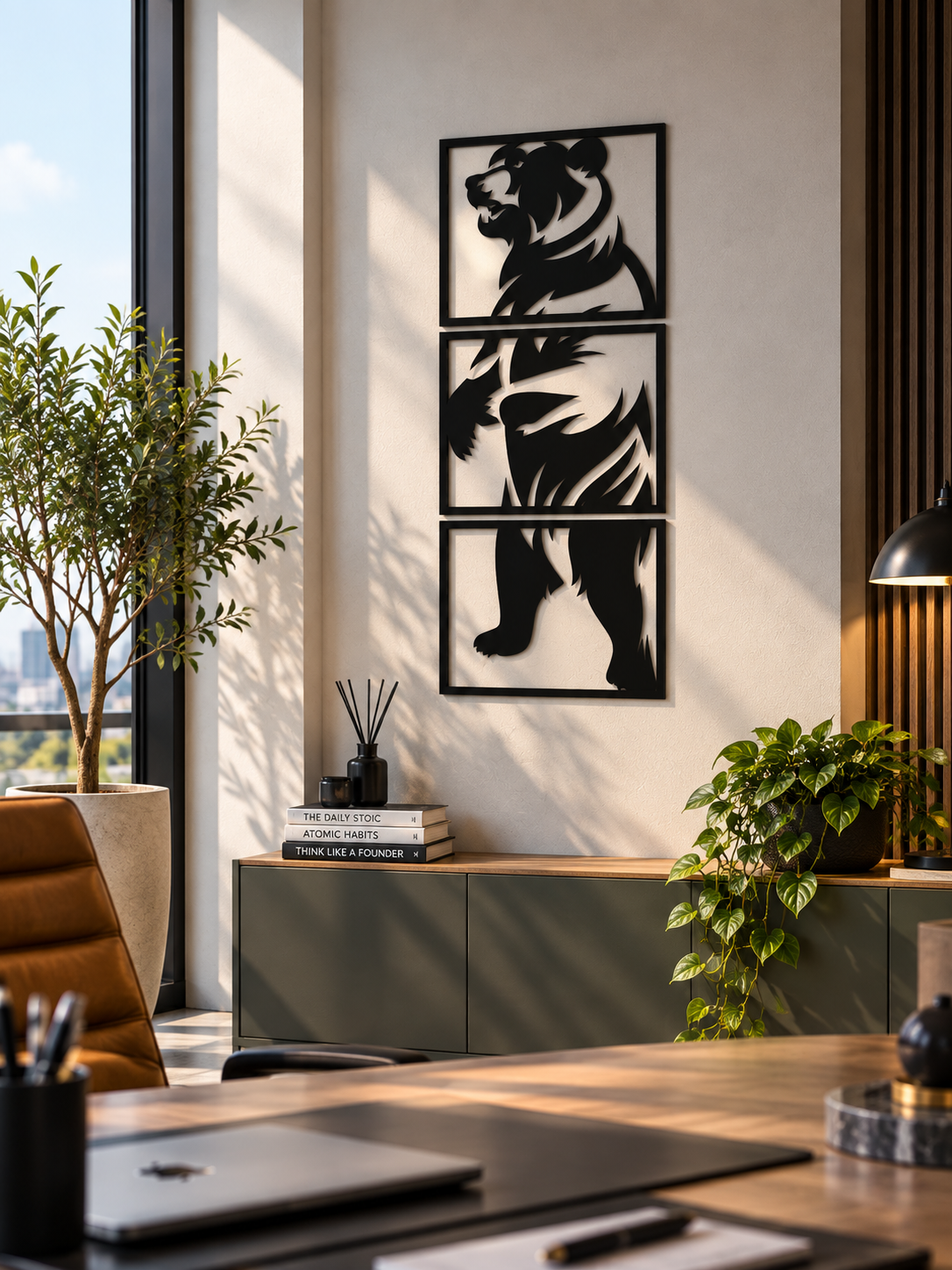 Standing Bear Split Panel Wall Art