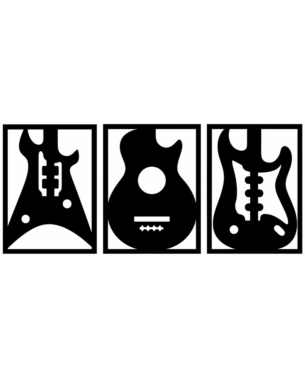 Guitar Body Wall Art Set