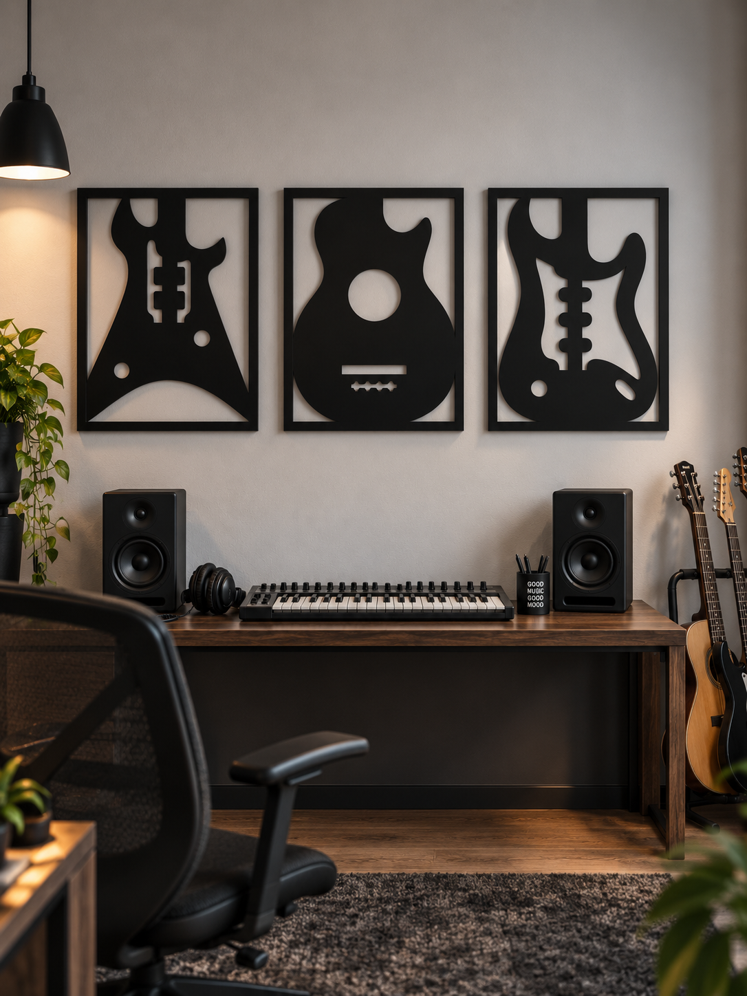 Guitar Body Wall Art Set