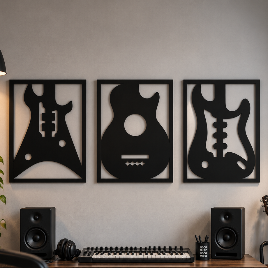 Guitar Body Wall Art Set