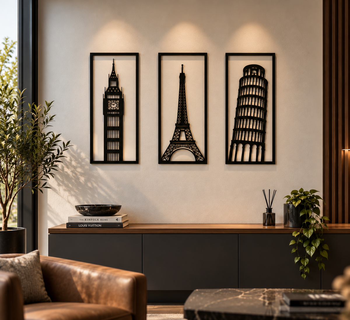 World Landmarks Triptych Wall Art