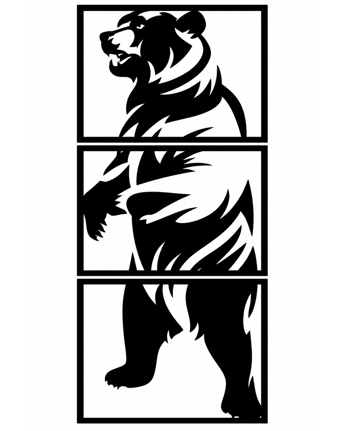 Giant Standing Bear Split Panel Wall Art