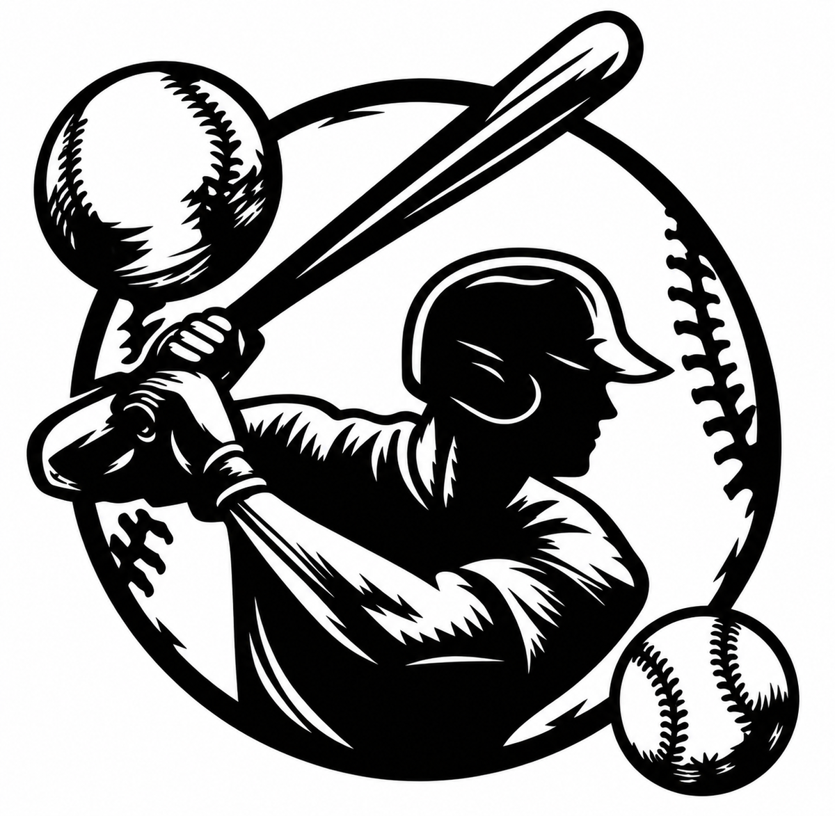Baseball Batter Circular Wall Art