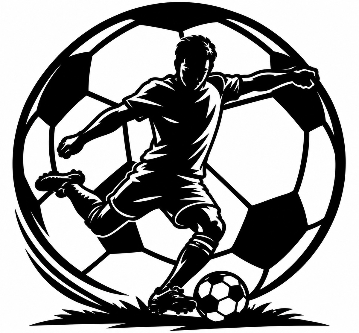 Football Player Circular Wall Art