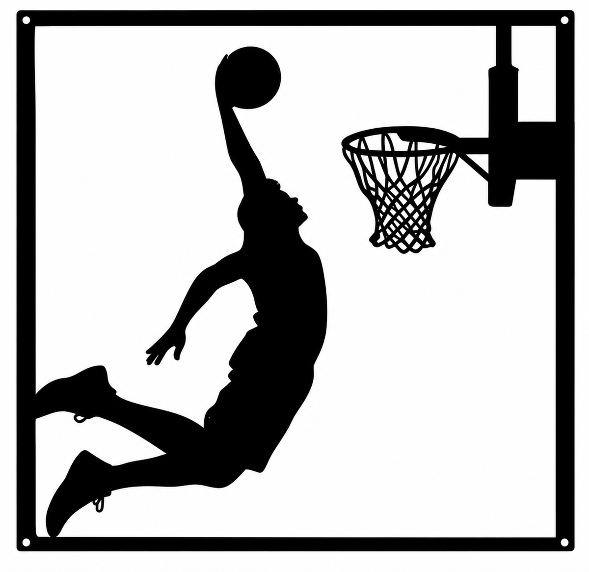 Basketball Slam Dunk Framed Wall Art