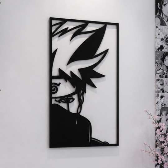 Anime Character Portrait Metal Wall Art, Framed Panel