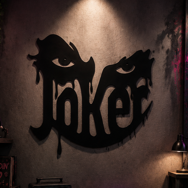 Joker Logo Metal Wall Art, Unframed Sign