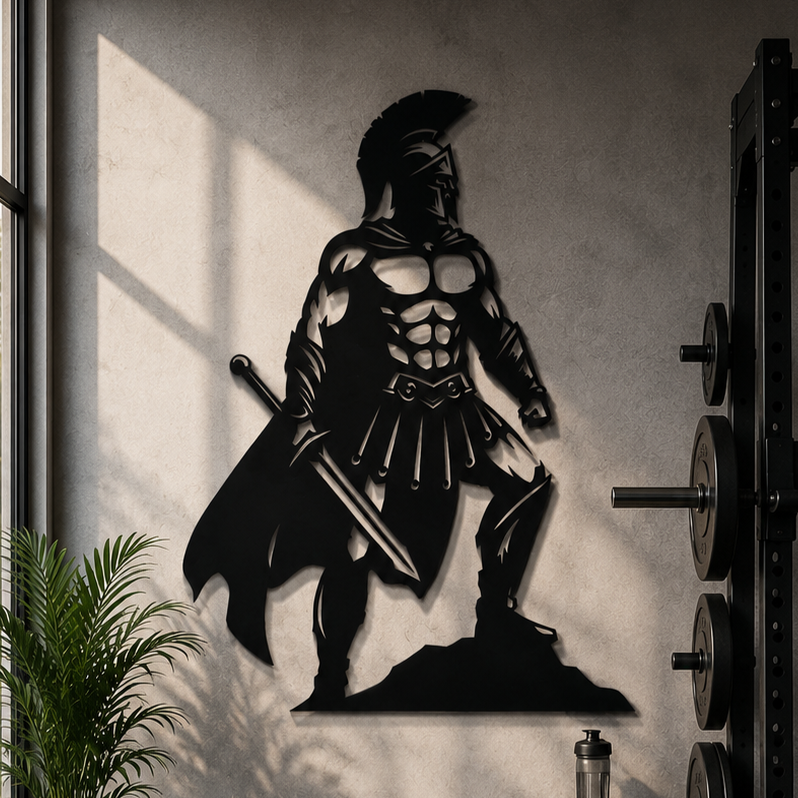 Spartan Warrior Metal Wall Art, Unframed Sign