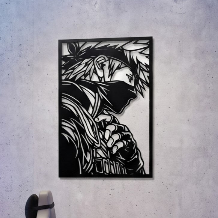 Kakashi Hatake Portrait Metal Wall Art, Framed Panel