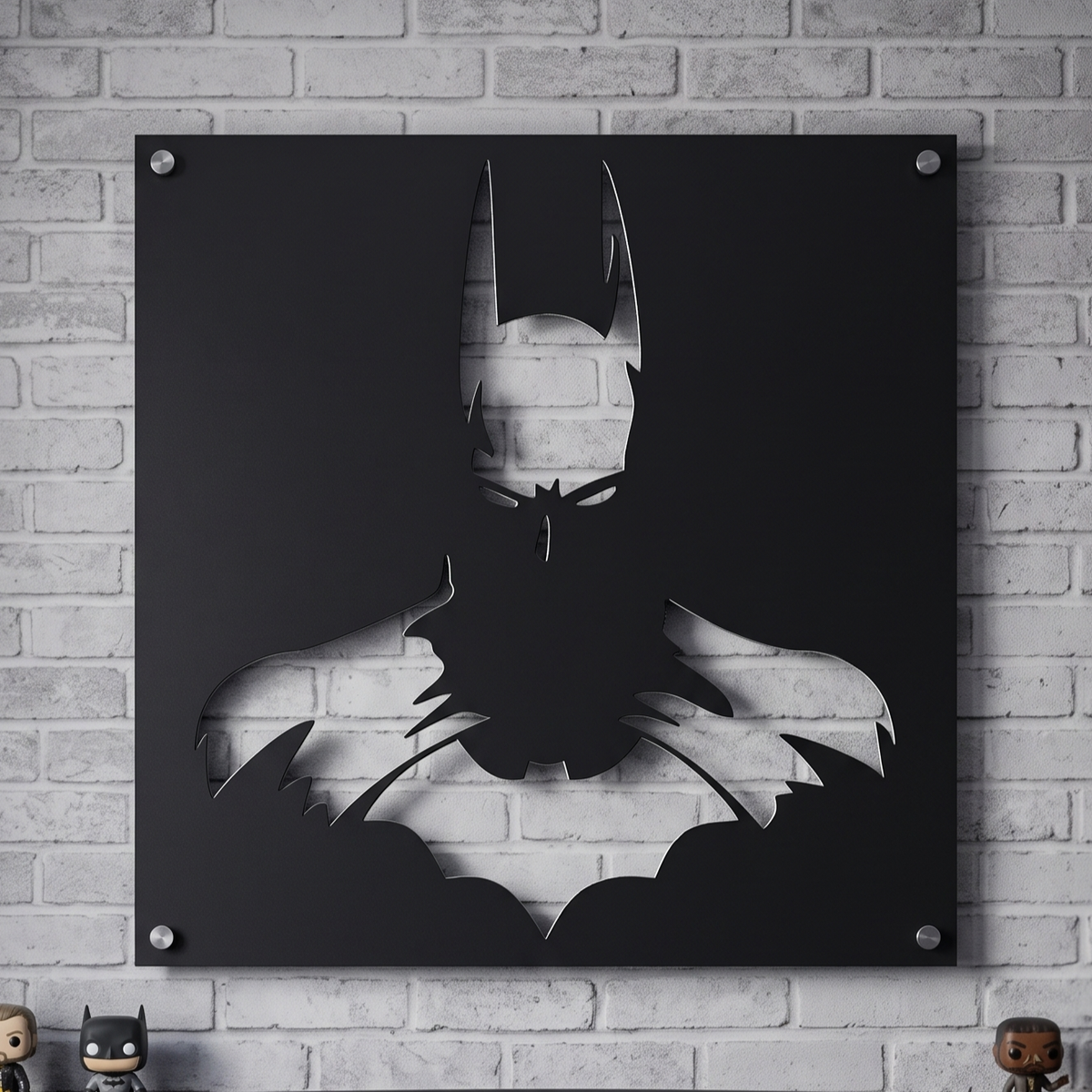 Batman Cowl Silhouette Metal Wall Art, Solid Panel