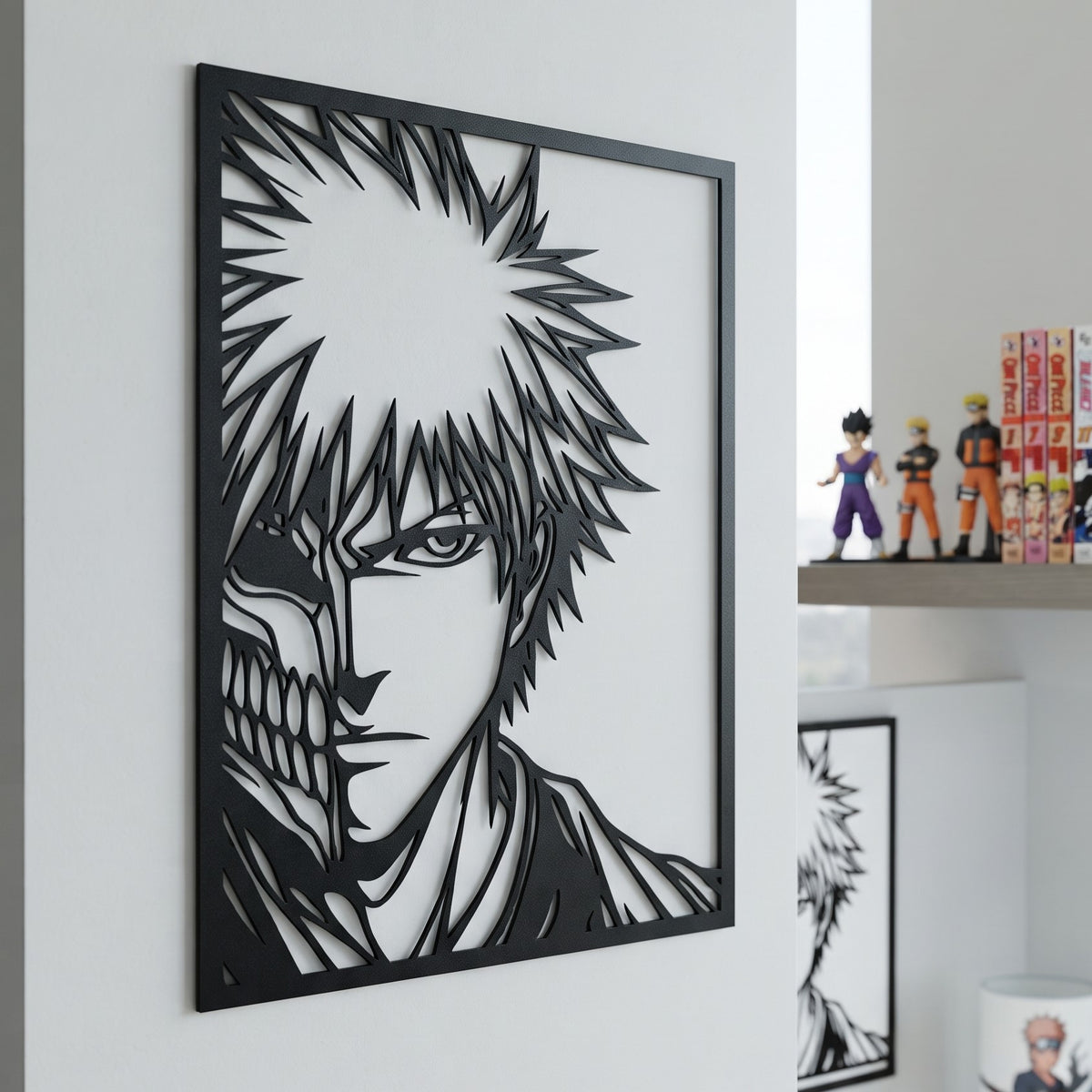Ichigo Kurosaki Portrait Metal Wall Art, Framed Panel