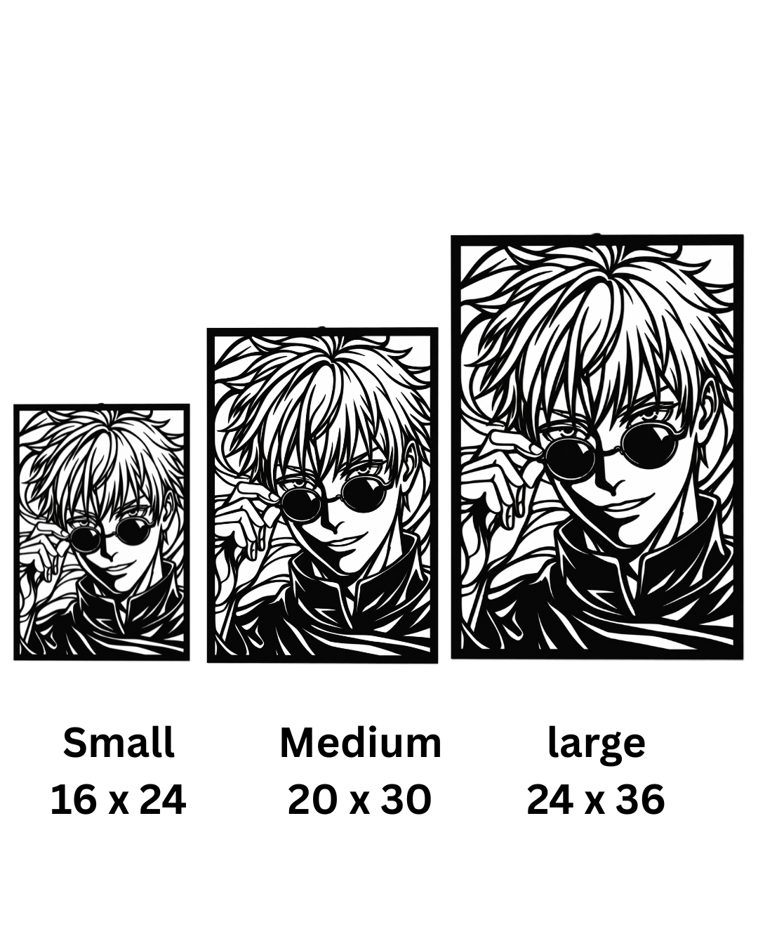 Anime Boy Portrait Metal Wall Art, Framed Panel