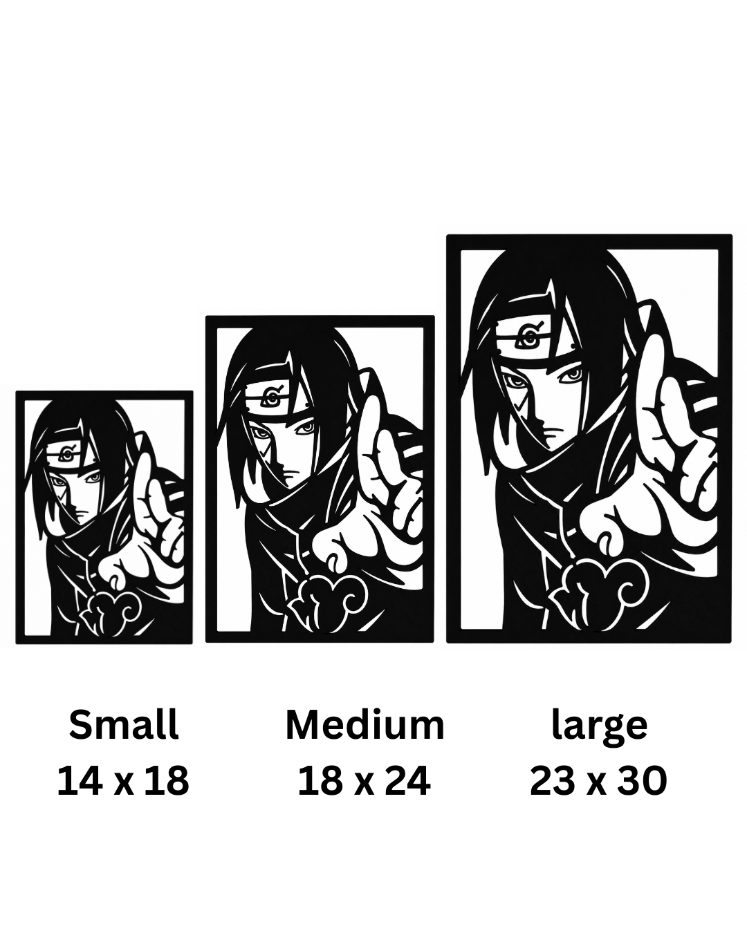 Itachi Uchiha Portrait Metal Wall Art, Framed Panel