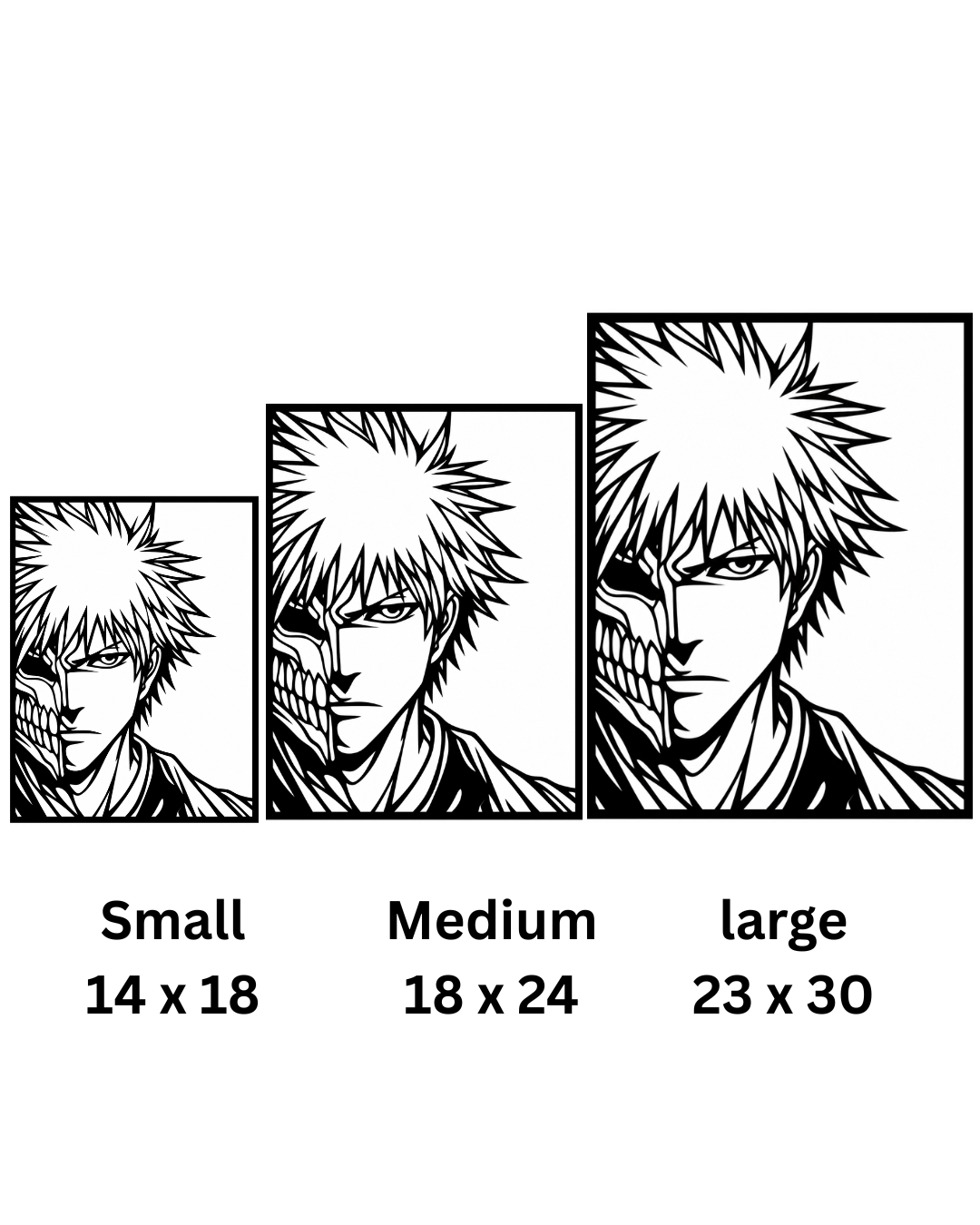Ichigo Kurosaki Portrait Metal Wall Art, Framed Panel