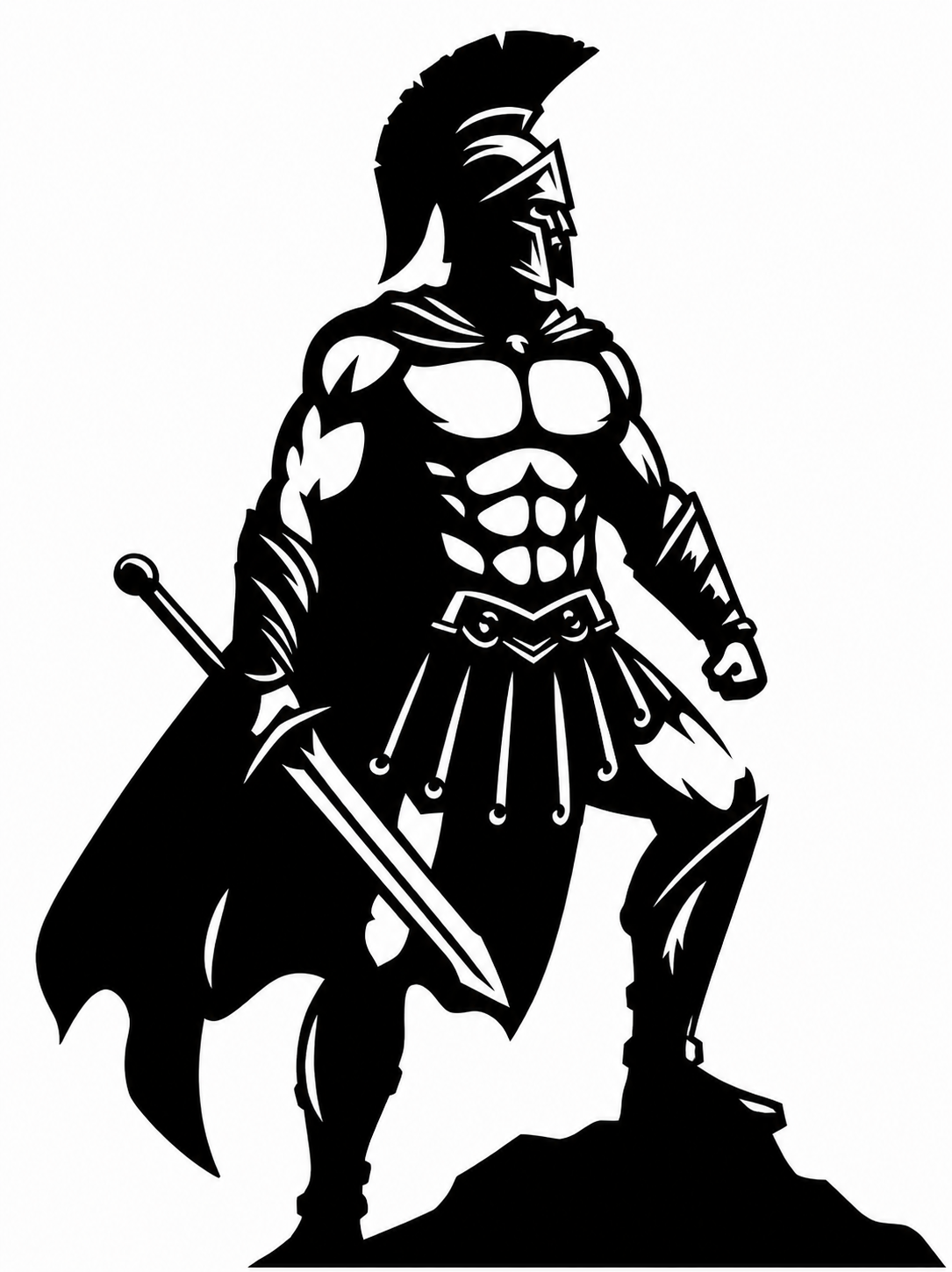 Spartan Warrior Metal Wall Art, Unframed Sign - flat art