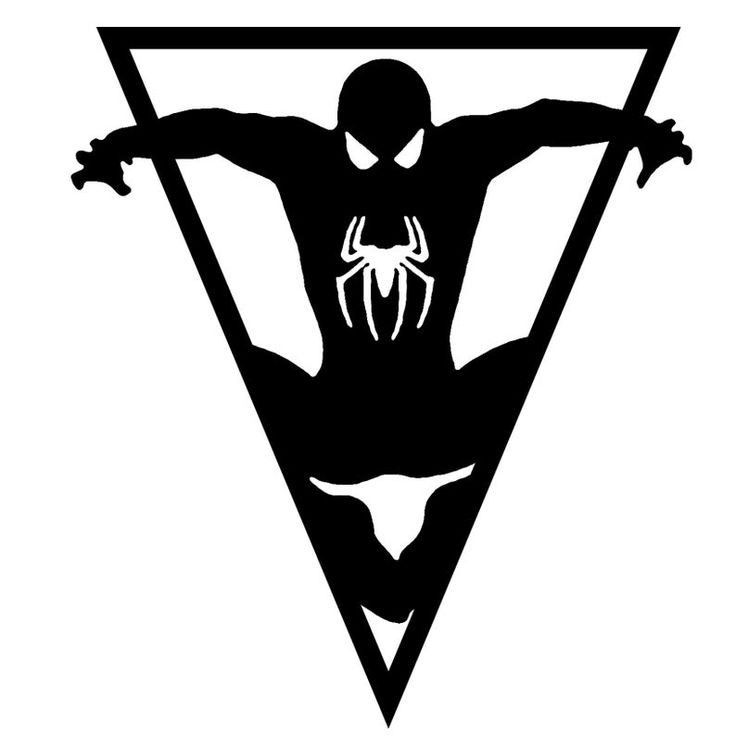 Spider-Man Triangle Silhouette Metal Wall Art, Unframed Sign - flat art
