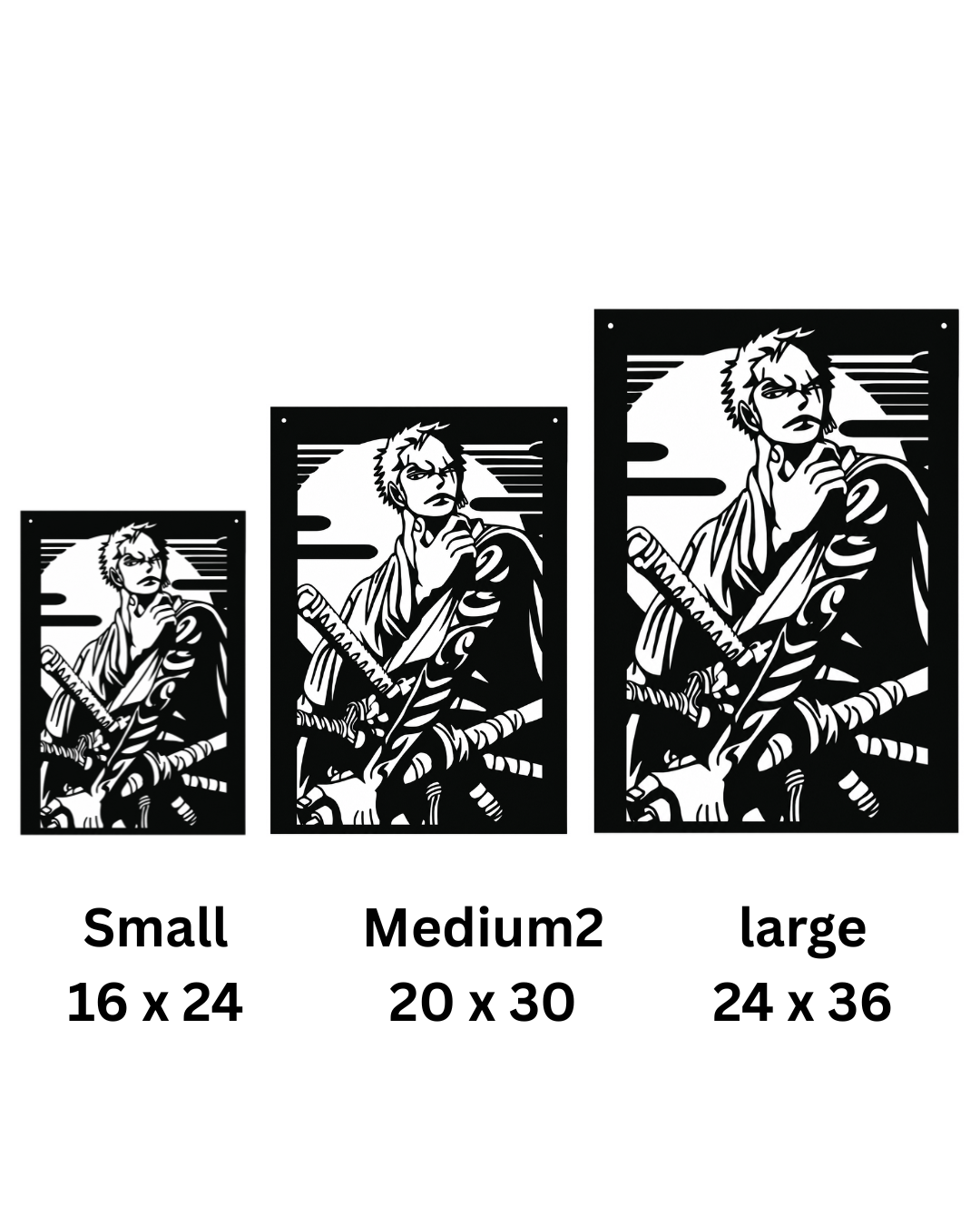 Ronin Swordsman Portrait Metal Wall Art, Framed Panel