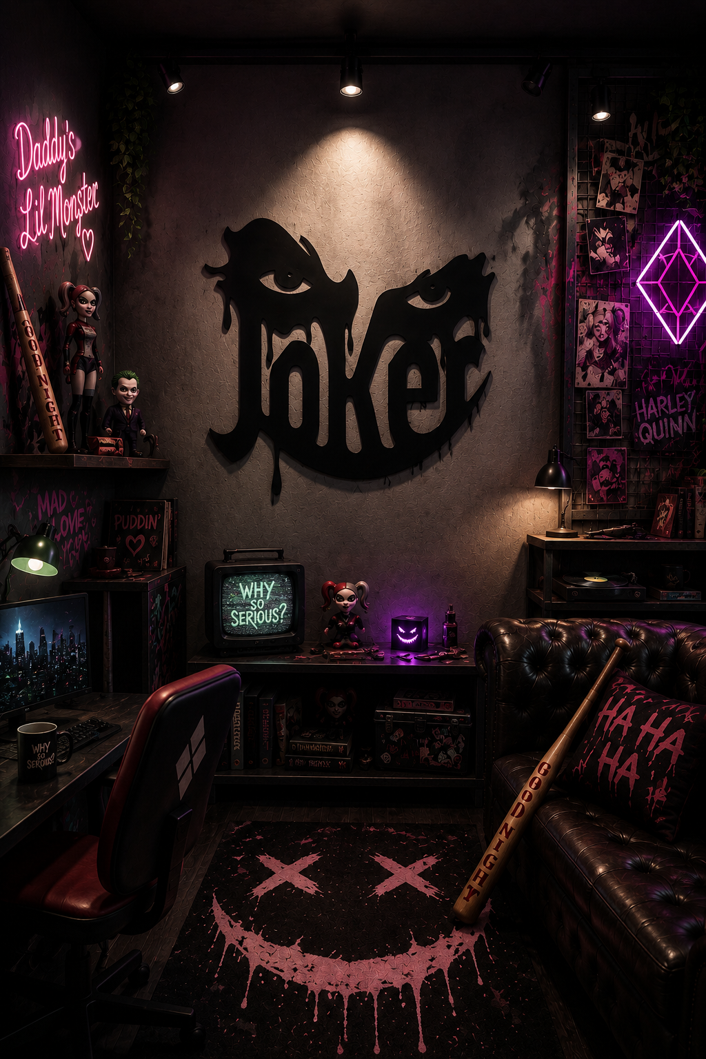 Joker Logo Metal Wall Art, Unframed Sign - lifestyle