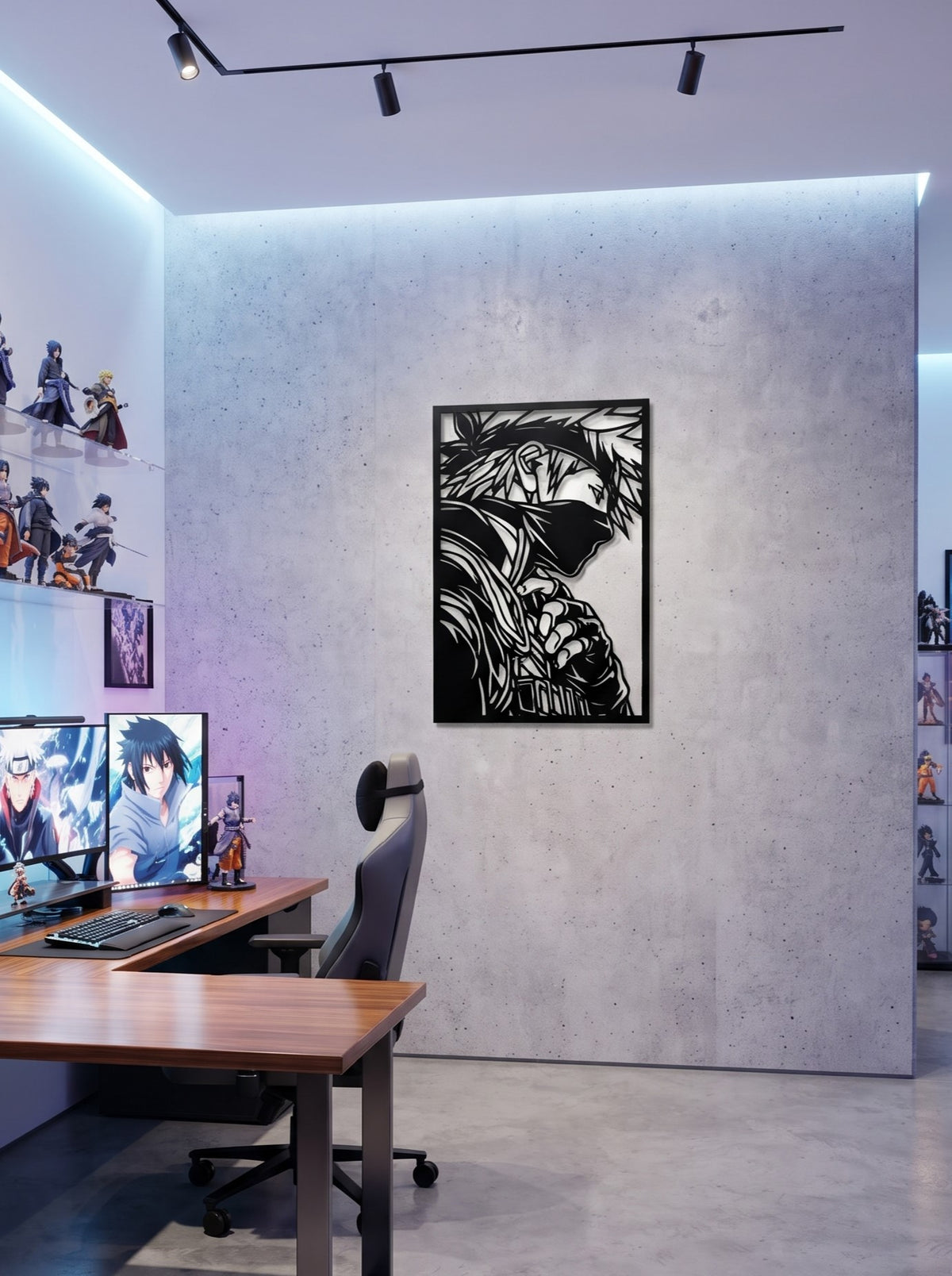 Kakashi Hatake Portrait Metal Wall Art, Framed Panel - lifestyle