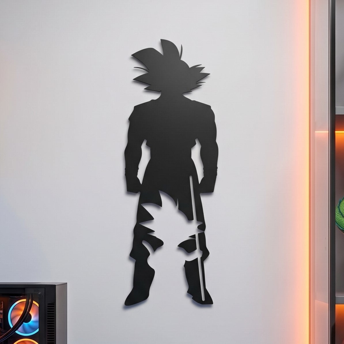 Goku Standing Silhouette Metal Wall Art, Unframed Sign