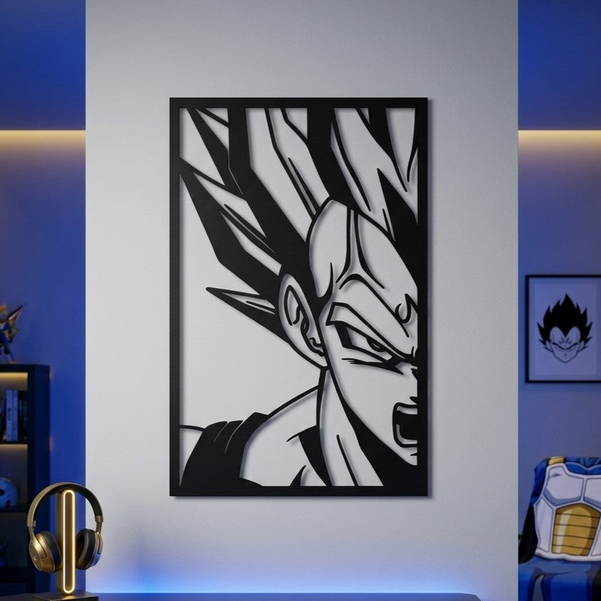 Vegeta Battle Cry Metal Wall Art, Framed Panel