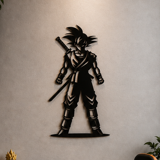 Goku Warrior Stance Metal Wall Art, Unframed Sign