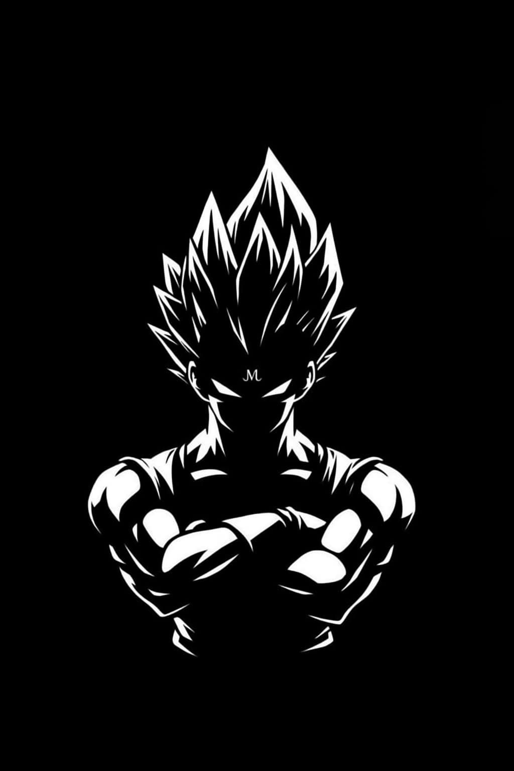 Vegeta Arms Crossed Metal Wall Art, Solid Panel