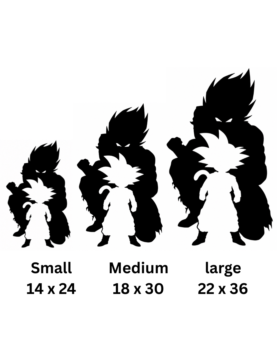 Goku and Vegeta Fusion Silhouette Metal Wall Art, Unframed Sign