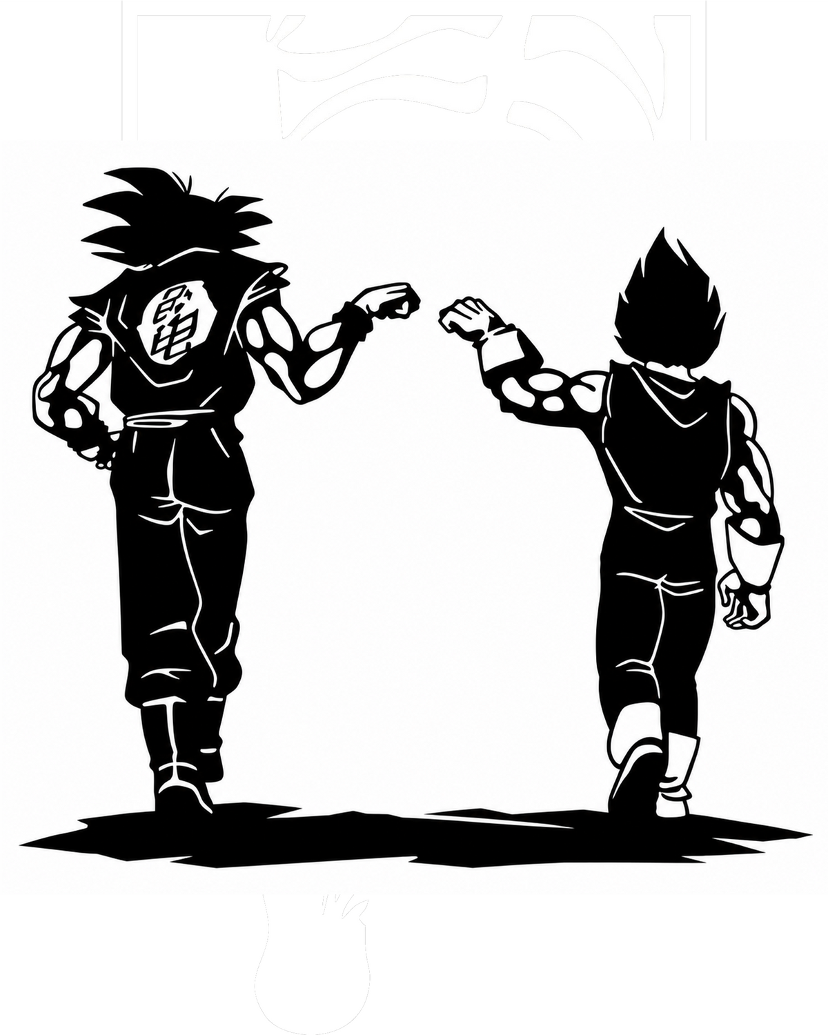 Goku and Vegeta Meeting Scene Metal Wall Art, Wide Panoramic Panel